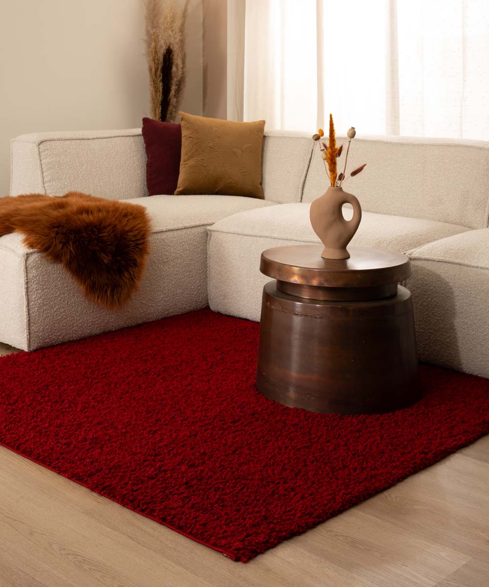 Square thick rug - Shaggy Trend red - sfeer