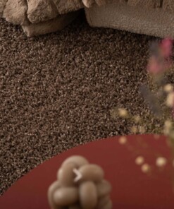 Square thick rug - Shaggy Trend taupe - close up