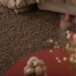 Square thick rug - Shaggy Trend taupe - close up, thumbnail