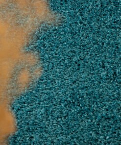 Thick rug - Shaggy Trend turquoise - close up, thumbnail