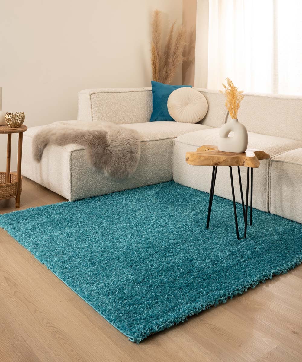 Square thick rug - Shaggy Trend turquoise - sfeer
