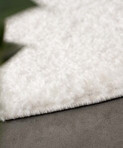 Round thick rug - Shaggy Trend white - close up, thumbnail