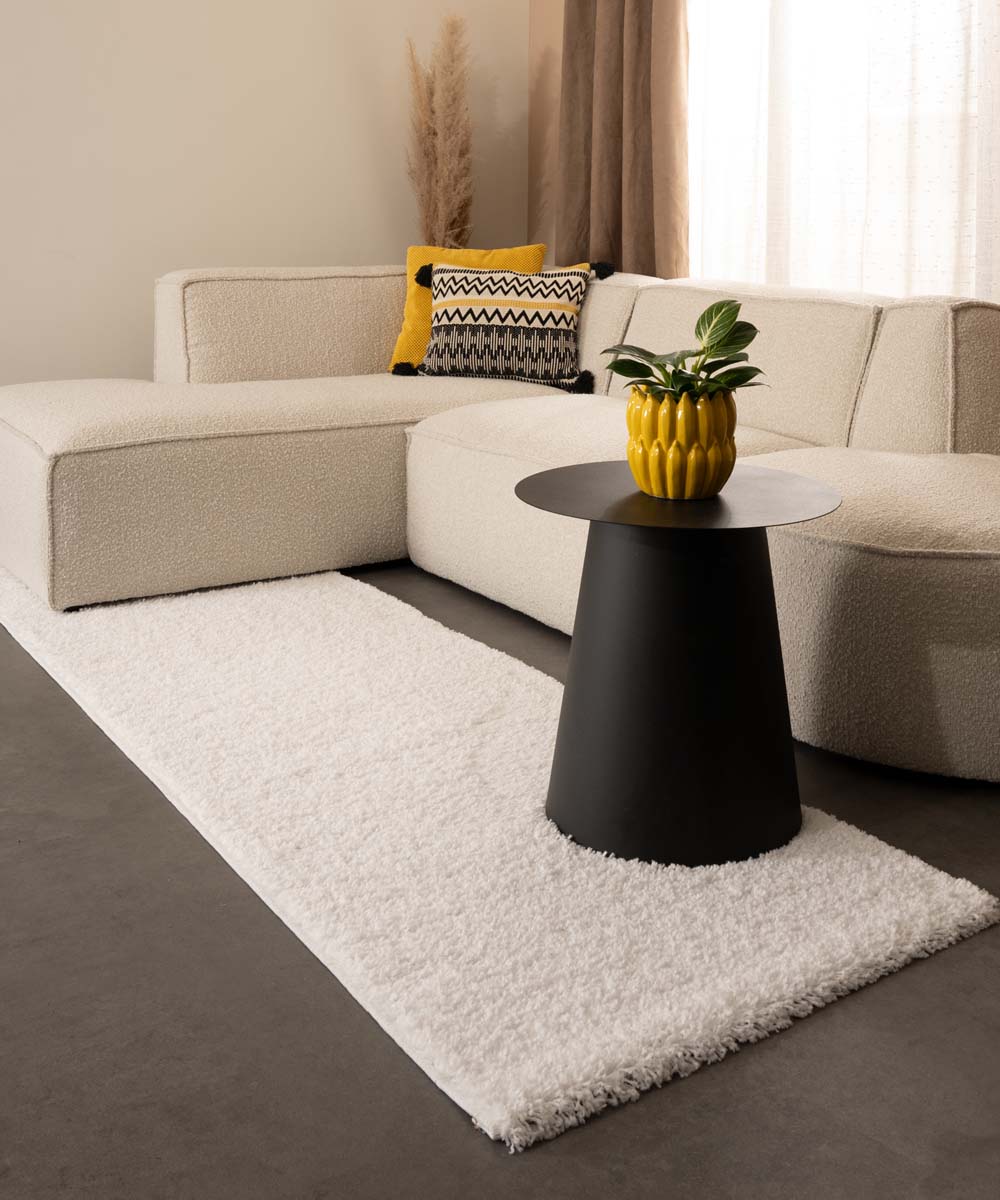 Runner rug thick - Shaggy Trend white - sfeer