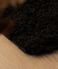 Runner rug thick - Shaggy Trend black - close up, thumbnail