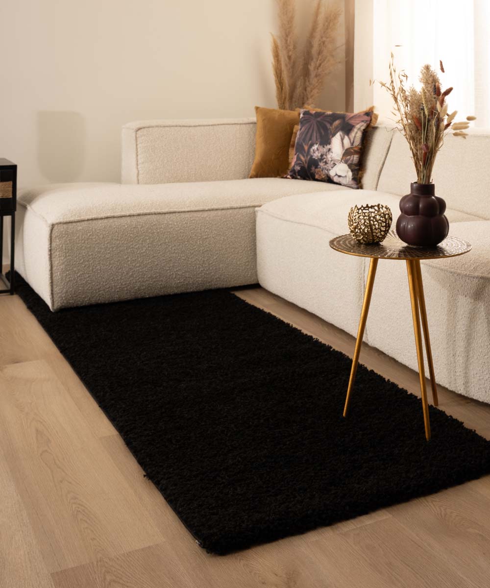 Runner rug thick - Shaggy Trend black - sfeer