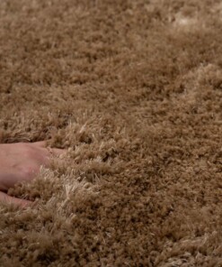 Round shaggy rug​ - Meadow beige - close up