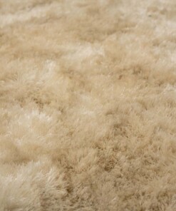 Round shaggy rug​ - Spark cream - close up, thumbnail