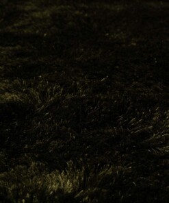 Round shaggy rug​ - Spark olive green - close up, thumbnail