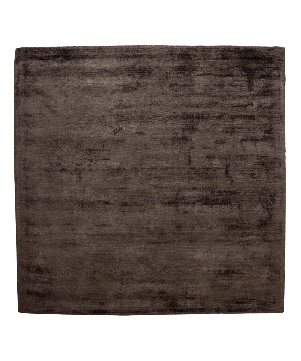 Square viscose rug - Glamour dark brown - overzicht