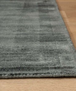 Square viscose rug - Glamour blue - close up, thumbnail
