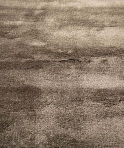 Round viscose rug - Pearl brown - close up, thumbnail