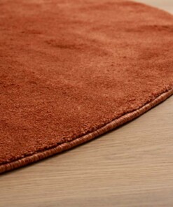 Round velvet rug - Flair terracotta - close up, thumbnail