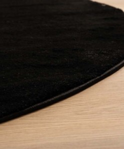 Round velvet rug - Flair black - close up, thumbnail Round velvet rug - Flair black - close up, thumbnail