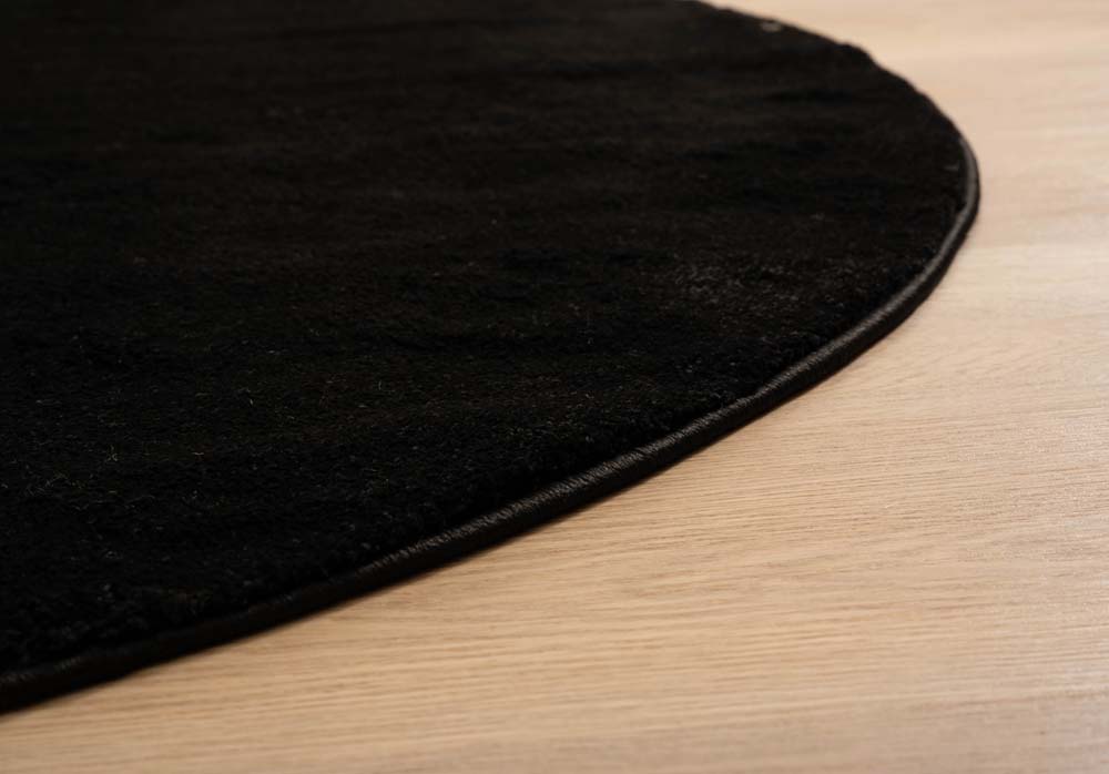 Round velvet rug - Flair black - close up Round velvet rug - Flair black - close up