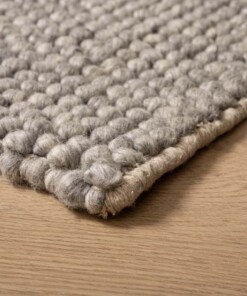 Wool rug - Fjell light grey - close up, thumbnail