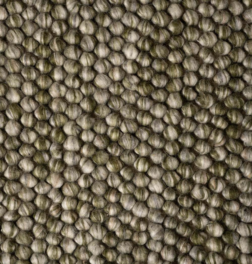 Wool rug - Fjell olive green - close up Wool rug - Fjell olive green - close up