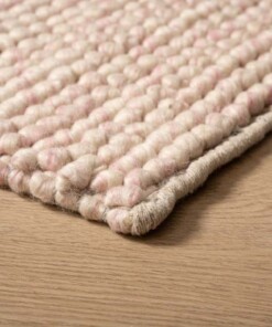 Wool rug - Fjell cream/pink - close up, thumbnail Wool rug - Fjell cream/pink - close up, thumbnail