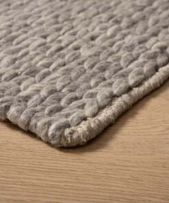 Wool rug - Hyssing light grey - close up, thumbnail