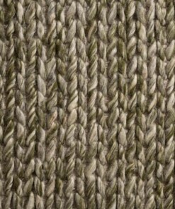 Wool rug - Hyssing olive green - close up, thumbnail