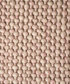 Wool rug - Løkke cream/pink - close up, thumbnail