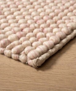 Wool rug - Løkke cream/pink - close up