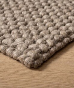 Wool rug - Løkke sand color - close up