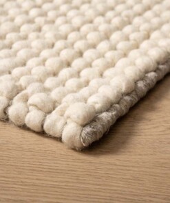 Wool rug - Løkke ivory - close up, thumbnail