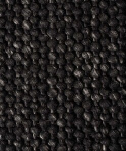 Wool rug - Løkke black - close up, thumbnail