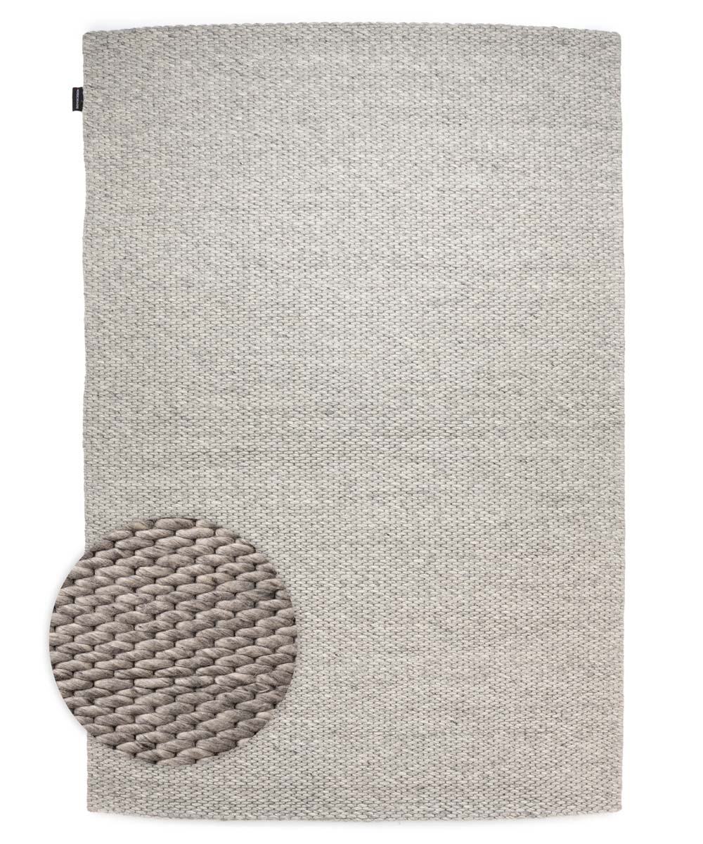 Wool rug - Vridning light grey - overzicht Wool rug - Vridning light grey - overzicht