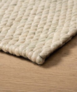 Wool rug - Vridning mint green - close up
