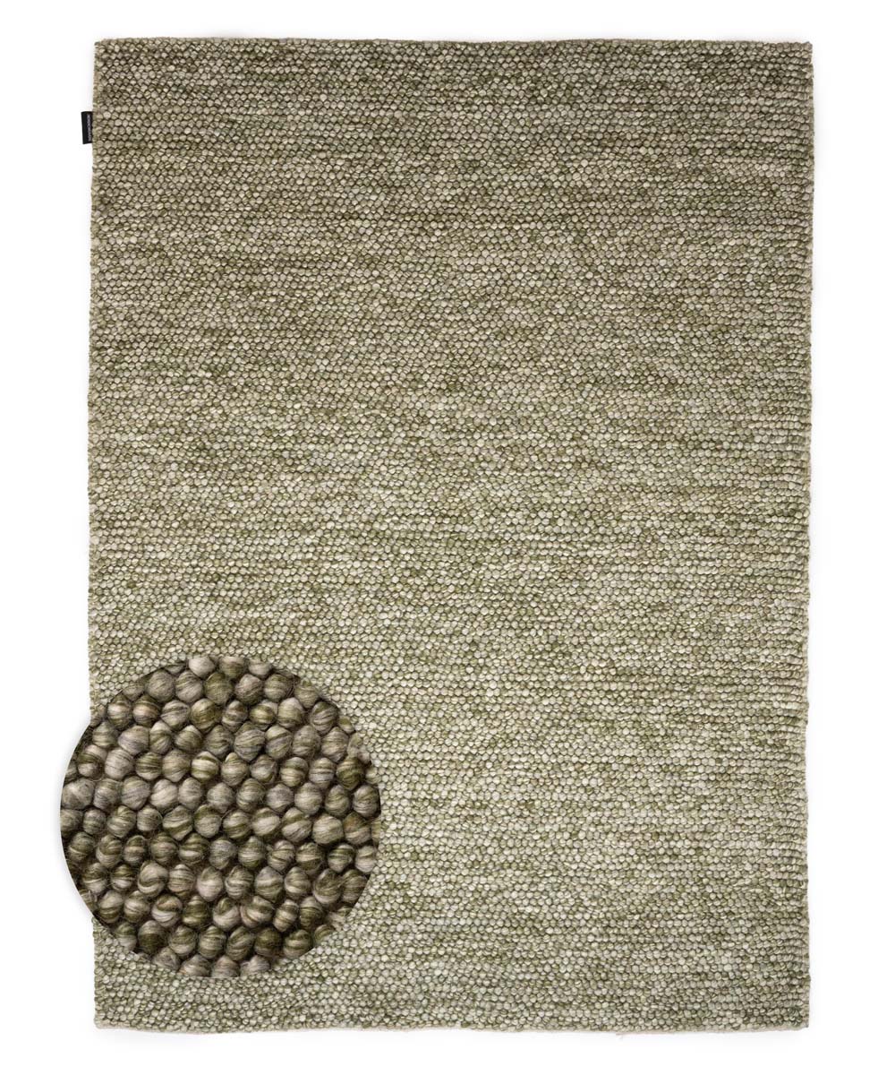 Wool rug - Fjell olive green - overzicht Wool rug - Fjell olive green - overzicht
