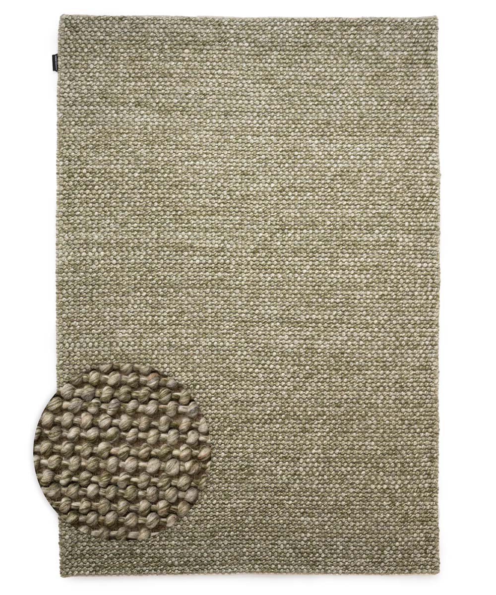 Wool rug - Løkke olive green - overzicht