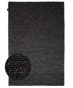 Wool rug - Løkke black - overzicht