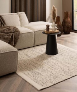 Square wool rug - Ulstein white/black