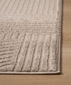 Scandinavian rug - Contour Bend beige - close up, thumbnail