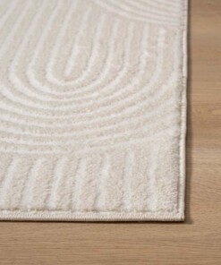 Scandinavian runner rug - Contour Bend cream - close up