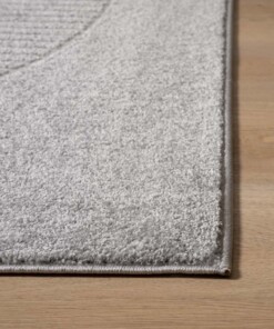 Square Scandinavian rug - Contour Circle grey - close up, thumbnail