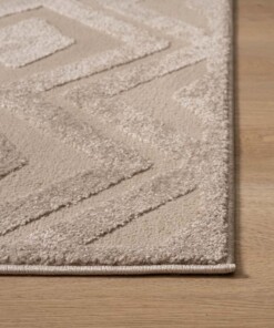 Scandinavian Rug - Contour Diamond Beige - close up, thumbnail