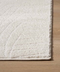 Scandinavian rug - Contour Leaf cream - close up, thumbnail