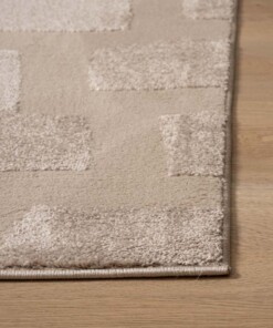 Square Scandinavian Rug - Contour Stone Beige - close up, thumbnail