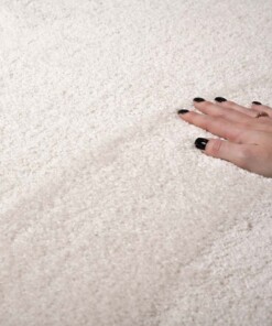 Round velvet rug - Flair white - close up, thumbnail