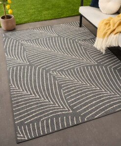 Outdoor rug palm - Flip Leaf grey