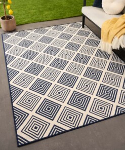 Outdoor rug diamond - Flip Gem dark blue