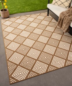 Outdoor rug diamond - Flip Gem light brown