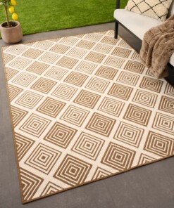 Outdoor rug diamond - Flip Gem light brown