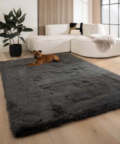 Fluffy rug - Comfy Deluxe dark grey - sfeer