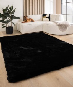 Fluffy rug - Comfy Deluxe black - sfeer