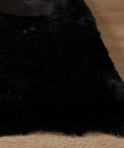 Fluffy rug - Comfy Deluxe black - close up, thumbnail