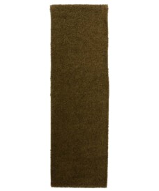Runner rug thick - Shaggy Trend olive green - overzicht, thumbnail