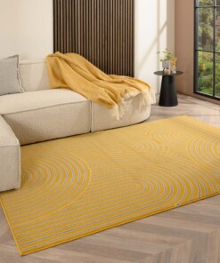 Japandi rug - Ease Akira mustard yellow